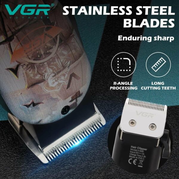 VGR V-690 Professional Hair Clipper | Cordless Hair Clipper for Men’s | Runtime: 150 min – Image 5