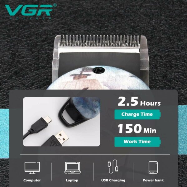 VGR V-690 Professional Hair Clipper | Cordless Hair Clipper for Men’s | Runtime: 150 min – Image 6