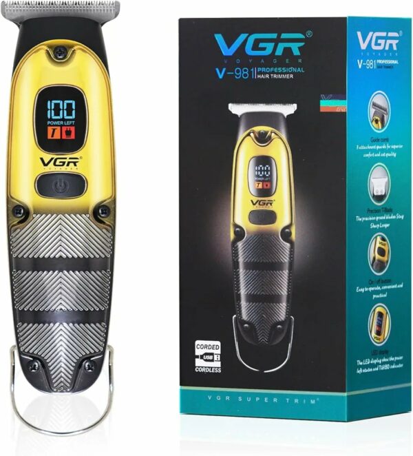 VGR V-981 Professional Hair Trimmer for Men – 150 min Runtime, Corded & Cordless with LED – Image 5