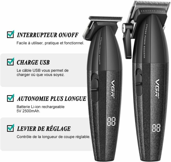 VGR 640 Tondeuse à cheveux Professionnelle Pour Hommes, Ensemble Tondeuse – Image 6