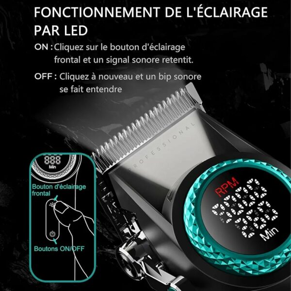 VGR V-001 Fade Blade High-Speed Salon Series Tondeuse à cheveux professionnelle - Doré – Image 6